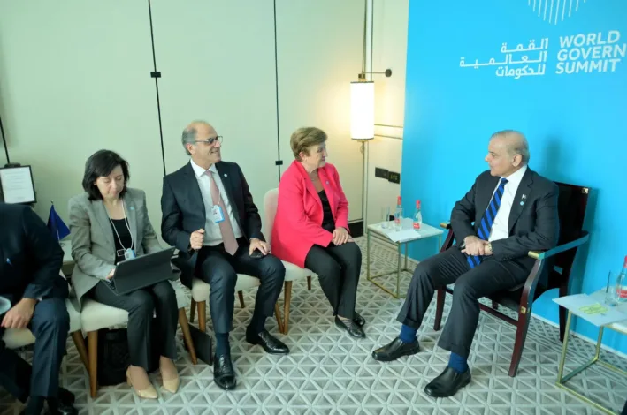 Prime Minister Muhammad Shehbaz Sharif held a meeting with Ms. Kristalina Georgieva, Managing Director (MD) of the International Monetary Fund (IMF), on the sidelines of the World Government Summit (WGS) 2025